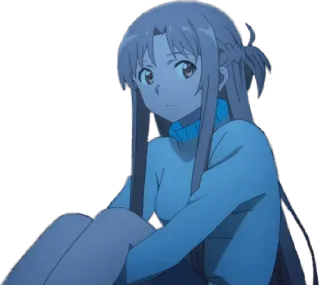 😕 Asuna Yuuki Sword Art Online Anime, Personagem, Garota, Sentada, Asuna, Sword Art Online telegram sticker
