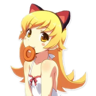 😸 anime, cat ears, girl, donut, cute telegram sticker