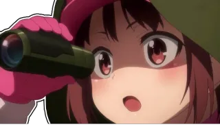 😱 anime, girl, binoculars, looking, cute whatsapp sticker