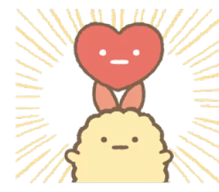 ❤ cuore, carino, personaggio, kawaii, adesivo whatsapp sticker