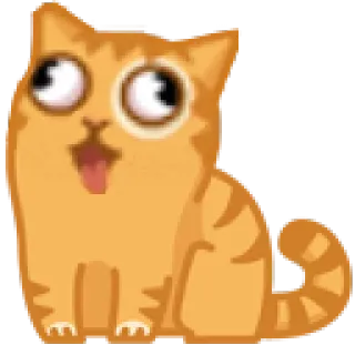 🐈 gatto, gattino, animale, animale domestico, arancione, cartone animato, divertente, carino whatsapp sticker