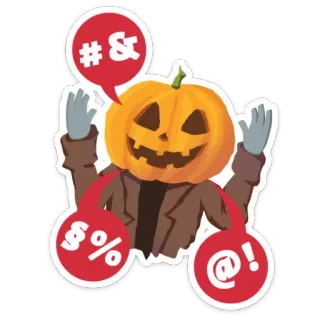 🎃 pumpkin, halloween, offensive, cursing, sticker telegram sticker