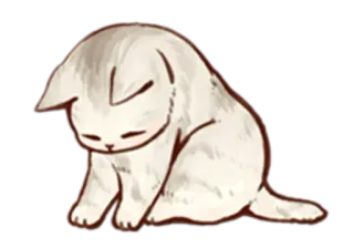 😞 chat, triste, mignon, animal, animal de compagnie, illustration, endormi telegram sticker