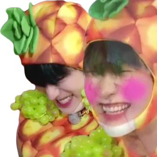 😂 pineapple, fruit, costume, smile, happy, person whatsapp sticker