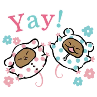 😆 Yay! celebração, fofo, alegria, kawaii, feliz whatsapp sticker