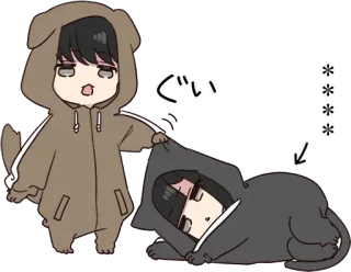 🧁 ぐい
**** Anime, Dessin animé, Costume animalier, Japonais telegram sticker