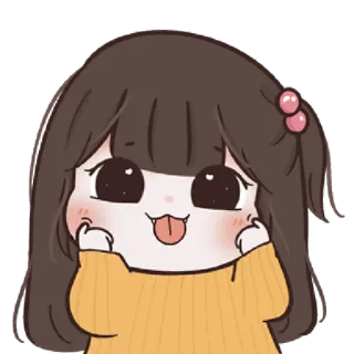 🤪 fofo, desenho animado, menina, adorável, adesivo telegram sticker