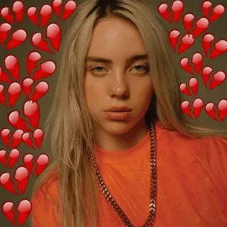 🤨 Billie Eilish singer, celebrity, broken heart, Billie Eilish, music telegram sticker