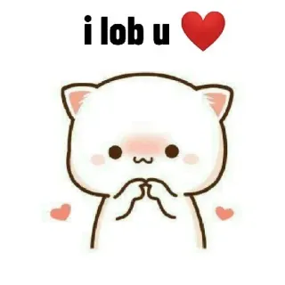 ❤️ i lob u かわいい, 猫, 愛, ハート, 可愛い, 愛情, ペット whatsapp sticker