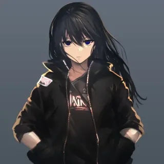 😒 Anime, Ragazza, Manga, Personaggio, Arte, Illustrazione telegram sticker