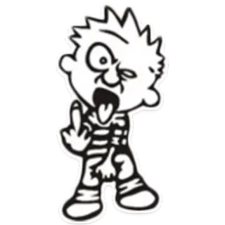 🖕 Calvin comic, cartoon, offensive, middle finger telegram sticker