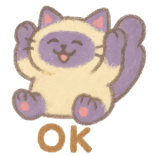 🐈‍⬛ OK chat, ok, animaux, mignon, chaton whatsapp sticker