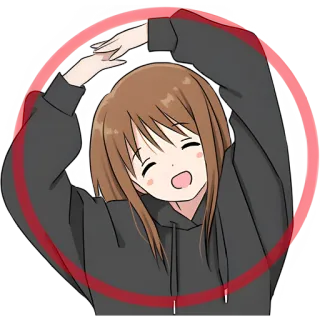👌 Anime, Garota, Coração, Desenho animado, Fofo, Adesivo telegram sticker