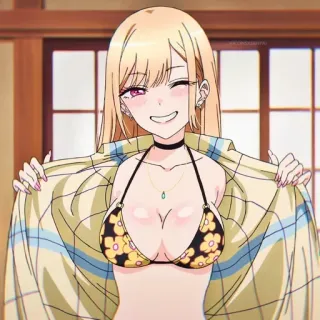 👙 Marin Kitagawa My Dress-Up Darling Anime, Meisje, Bikini, Marin Kitagawa, My Dress-Up Darling, Sexy, Cosplay telegram sticker