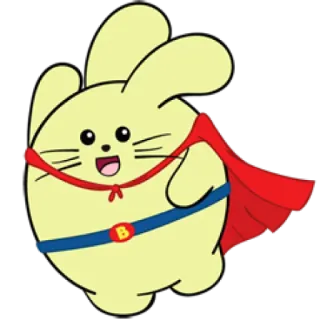 😄 coniglio, supereroe, carino, cartone animato whatsapp sticker
