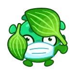 🤕 Aufkleber, Cartoon, Mundschutz, Virus, Pflanze telegram sticker