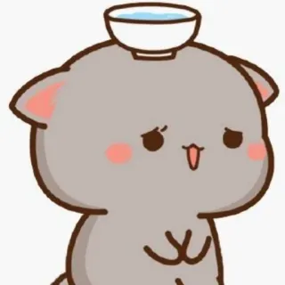 🐱 chat, mignon, bol, dessin animé, autocollant, animal telegram sticker