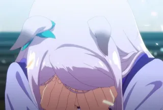 💦 anime, płacz, smutny, postać, dziewczyna, ilustracja telegram sticker