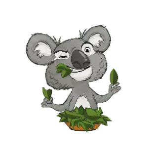🍃 koala, animal, cartoon, cute, eucalyptus, australia, wildlife telegram sticker