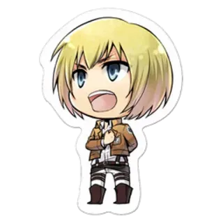 😘 Armin Arlert Attack on Titan Anime, Chibi, Armin Arlert, Attack on Titan, Sticker, Desenho animado telegram sticker