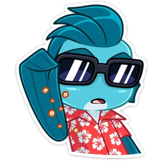 😎 漫画, アバター, アニメ, かっこいい, サングラス, アロハシャツ telegram sticker
