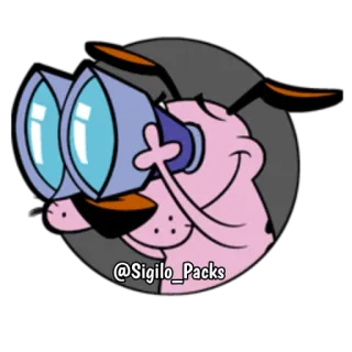 👀 @Sigilo_Packs мультфильм, собака, бинокль telegram sticker