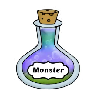 🐗 Monster monster, potion, bottle, magic, fantasy, liquid telegram sticker