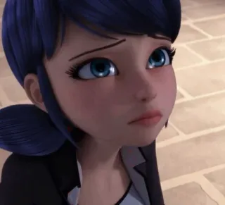 🥺 Marinette Dupain-Cheng Miraculous: Tales of Ladybug & Cat Noir cartoon, animation, miraculous ladybug, sad, melancholy, teenager whatsapp sticker