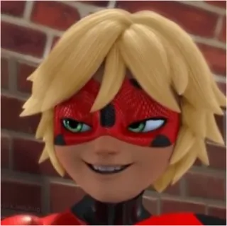 😏 Adrien Agreste Miraculous: Tales of Ladybug & Cat Noir 卡通, 面具, 动漫, 瓢虫少女, 阿德里安·阿格雷斯特, 超级英雄 whatsapp sticker