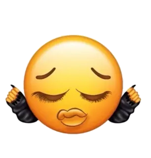 👑 Emoji, Faccia, Trucco, Calma, Labbra telegram sticker
