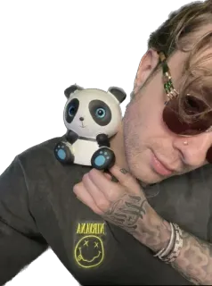 🐼 NIRVANA hombre, panda, gafas de sol, tatuajes, nirvana, banda, música, moda, estilo telegram sticker