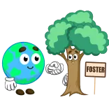 🤝 FOSTER земля, дерево, приемный, мультфильм, природа, окружающая среда telegram sticker