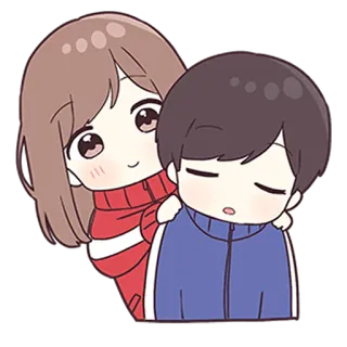 ❤️ cartoon, couple, anime, cute, romance, relationship whatsapp sticker