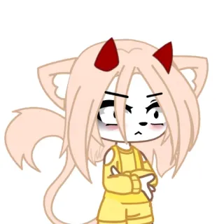 😡 Gacha, Chifres de diabo, Gato, Anime telegram sticker