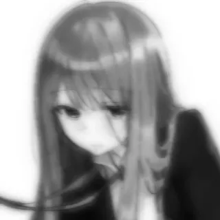 😒 Anime, Mädchen, Manga, Traurig, Teenager, Emotional, Schwarzweiß telegram sticker
