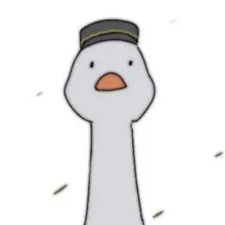 🦢 oie, oiseau, animal, dessin animé, chapeau, drôle whatsapp sticker