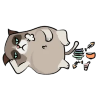🍗 Grumpy Cat кот, ворчливый, мем, животное, смешной, мультфильм, сонный telegram sticker