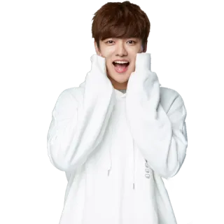 😱 person, man, white hoodie, excited, happy, surprised telegram sticker