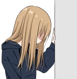 😞 动漫, 女孩, 中指, 冒犯, 卡通, 金发 whatsapp sticker