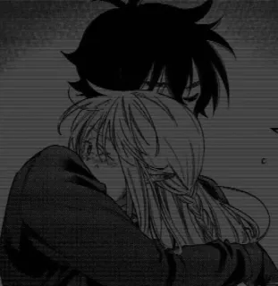 😔 Anime, Manga, Abbraccio, Coppia, Romance, Affetto telegram sticker