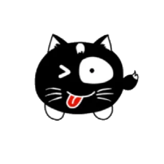 😜 gato, animal, pegatina, dibujo animado, gato negro, guiño telegram sticker