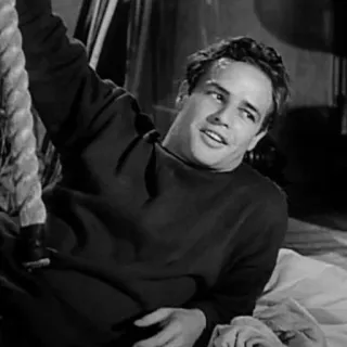 〰 Marlon Brando Schauspieler, alter Film, Klassiker, Schwarzweiß, Porträt whatsapp sticker