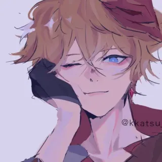 🥨 @kkatsu_ Anime, Obra de arte, Dibujo, Manga, Personaje, Arte digital, Ilustración whatsapp sticker