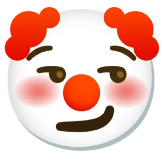😏 clown, emoji, face, red, white, smirking telegram sticker