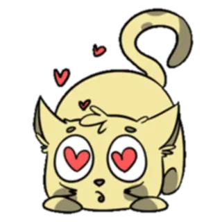 😍 cat, love, cute, animal, sticker, cartoon, hearts telegram sticker