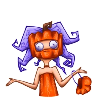 😐 calabaza, halloween, dibujos animados, monstruo, disfraz, personaje, tenebroso telegram sticker