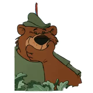🐻 Little John Robin Hood cartoon, disney, robin hood, little john, bear whatsapp sticker