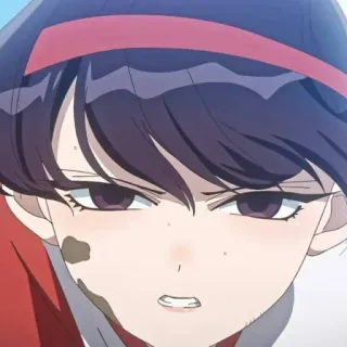 😠 Komi Shouko Komi Can't Communicate 애니메이션, 코미 양은 커뮤증입니다, 코미 쇼코, 귀여운, 소녀, 화난, 진흙 telegram sticker