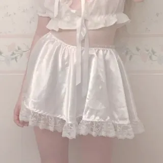 🦄 lingerie, pakaian dalam, rok, pakaian, mode, putih, sutra whatsapp sticker