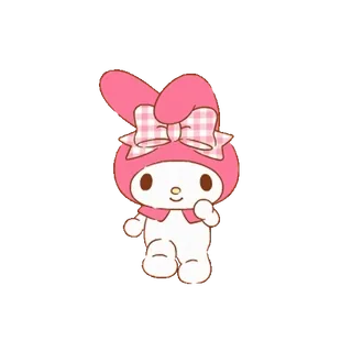 💬 My Melody My Melody, Sanrio, mignon, kawaii, dessin animé, lapin, rose telegram sticker